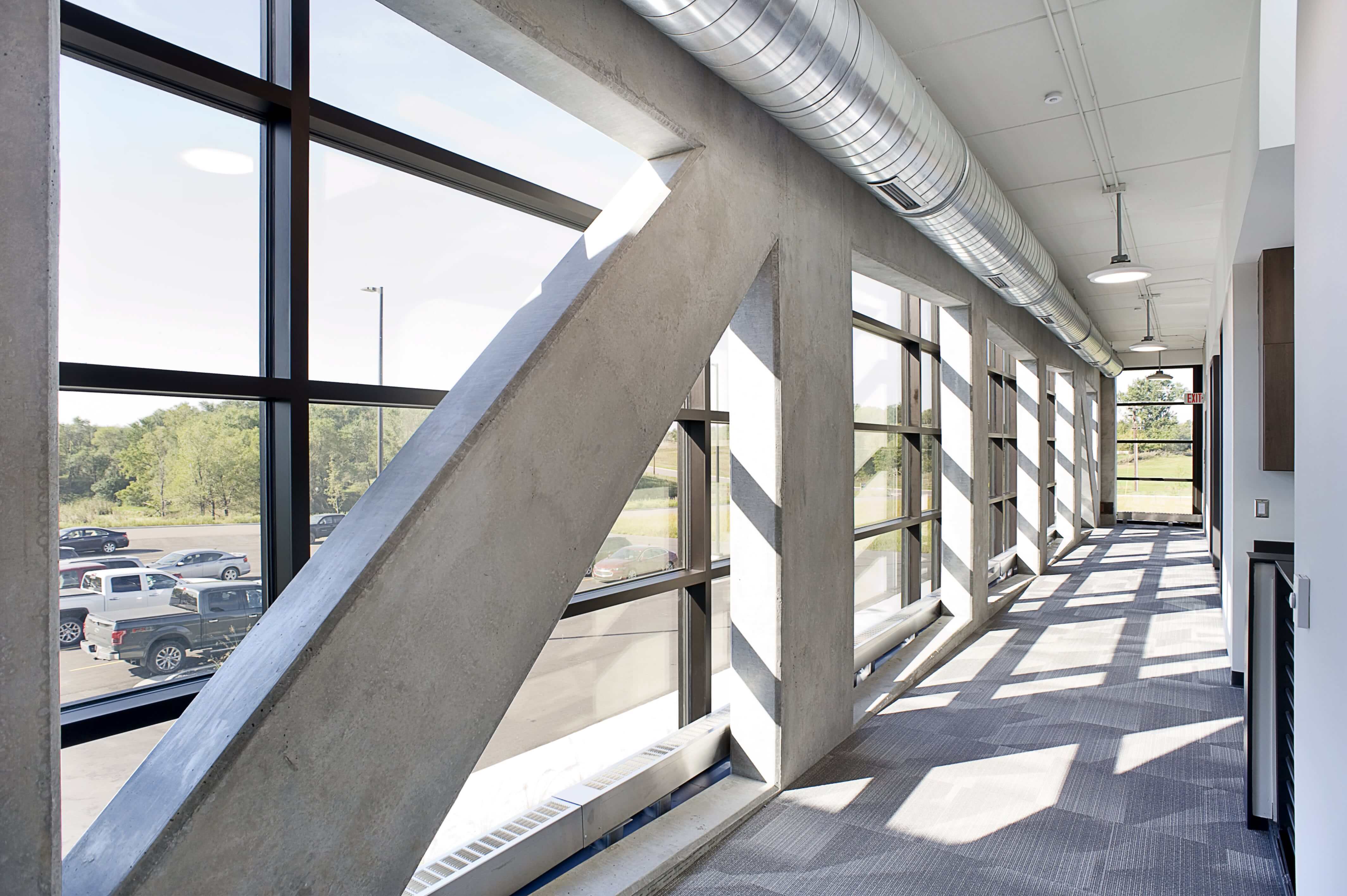 Light shining into new building